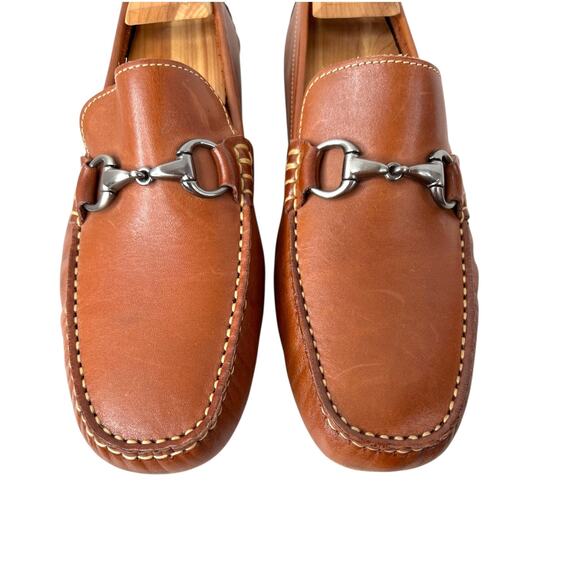 WALLIN & BROS. Leather Horsebit Loafers in Cognac Men's Size 9 M - Picture 6 of 16